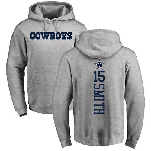 Men Dallas Cowboys Ash Devin Smith Backer #15 Pullover NFL Hoodie Sweatshirts->nfl t-shirts->Sports Accessory